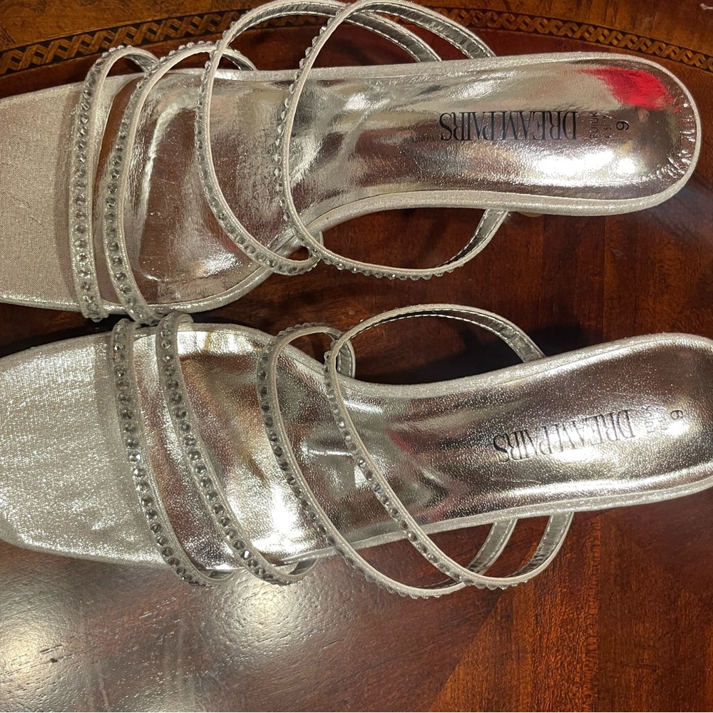 Silver strappy heals